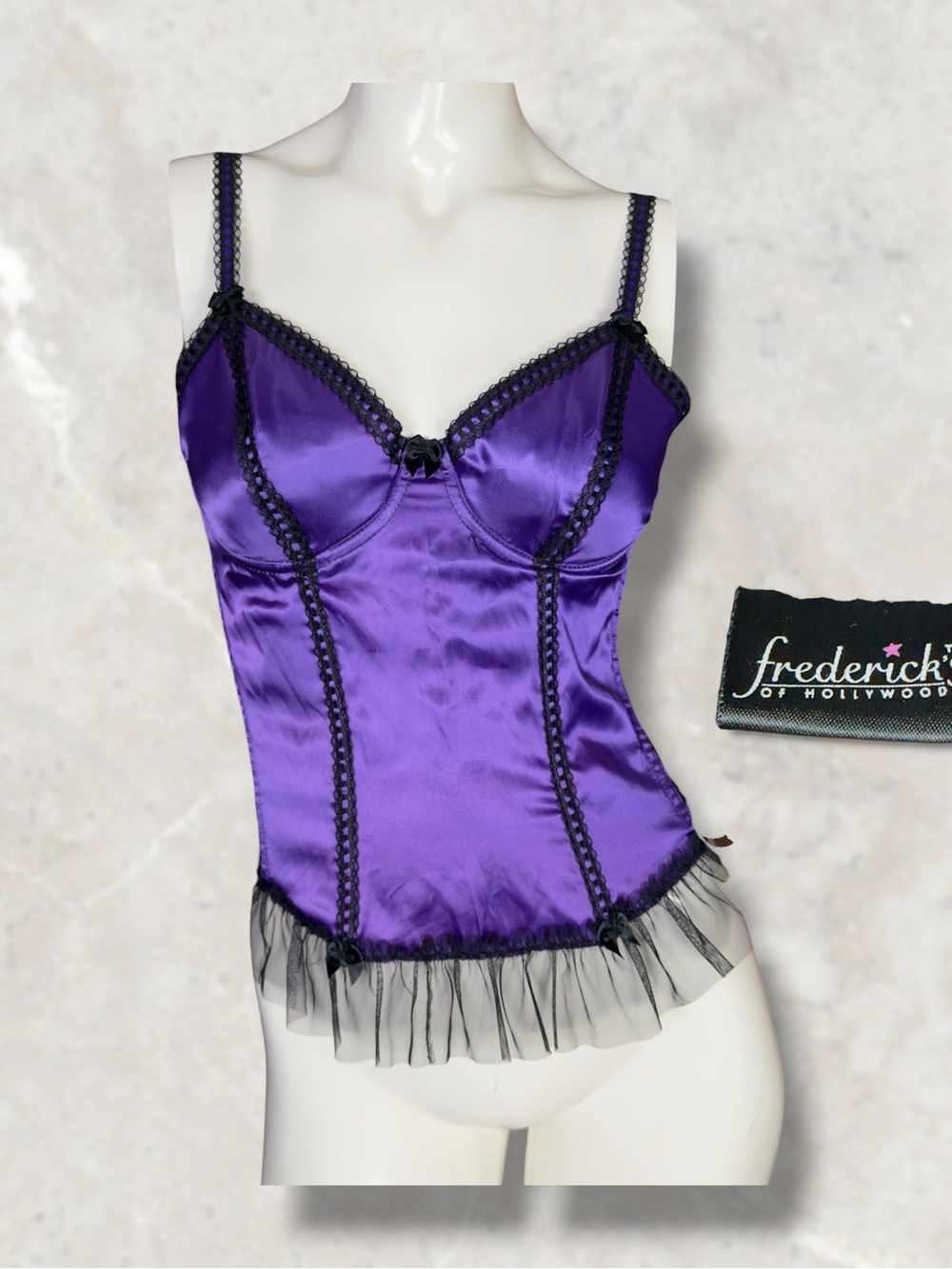 Frederick's of Hollywood Purple Satin corset
